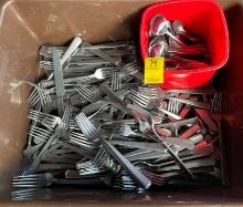 LOT OF MISC. FORKS AND SPOONS