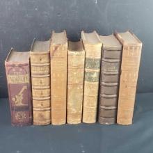 Vintage book lot 7 total The Microscope British essayists Element more