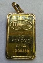 ITAL 5 Gram Fine Gold 9999 Bullion Bar