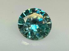 Brilliant Round Cut Blue Moissanite diamond gemstone So Beautiful .97ct