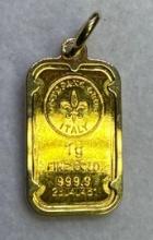 1 Gram 9999 Fine Gold Bullion Bar