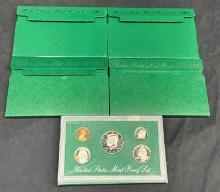 5x United States Mint Proof Set 1995-1996-1998