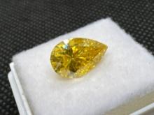 GRA Pear Cut Yellow Moissanite Diamond Gemstone 2.05ct