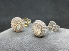 GRA Moissanite Diamond Earrings 1.53 Grams