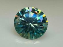 2.0ct Brilliant Round Cut Blue Moissanite diamond gemstone So Beautiful