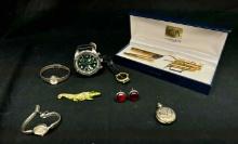 Fancy Costume Jewelry, Wristwatches, Pens more