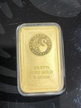 Perth mint 5 gram 99.99 gold bar