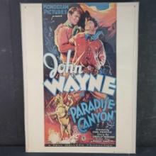 Unframed vintage movie poster Paradise Canyon featuring John Wayne