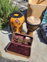 Musical Instruments Horn and African Parts Drums