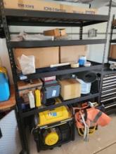 Boltless Shelf with Tools and Generator and Compressor