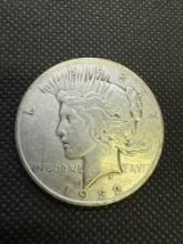 1922 Silver Peace Dollar 90% Silver Coin 26.61 Grams