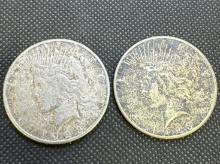 2x 1922 Silver Peace Dollars 90% Silver Coins 53.27 Grams