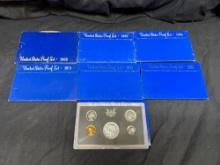 7 Coin Proof Sets United States 1968-1983