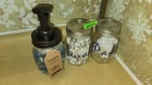 soap dispenser and cotton swab holders