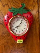 Strawberry plastic shape clock