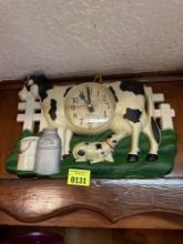 Plastic cow battery operated clock