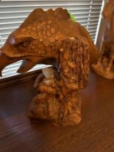 Vintage hand carved wooden hawk