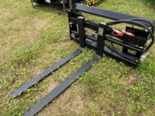 New/Unused AGT Adjustable Hydraulic Skid Steer Pallet Forks