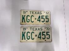 One Lot Of 1970's Texas License Plates