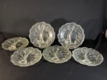 (6) Divided glass serving plates