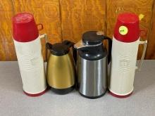 Vintage Thermos and Coffee Carafes