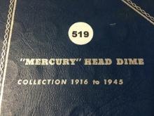 Partial Book of Mercury Dimes (57 Total Coins)