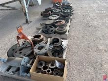 4 PALLETS ASSORTED TONG BULL GEARS, BEARINGS FACE PLATES & TONG PARTS