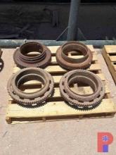 (3) PALLETS OF ASSORTED HYDRAULIC TONG BULL GEARS