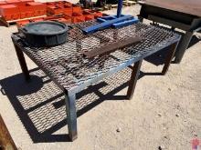 6â€™L X 4'X 23"H EXPANDED METAL WORK TABLE