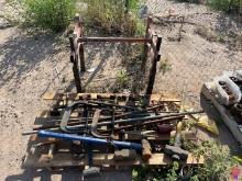 LOT OF ASSORTED HAND TOOLS & BARREL CRADLE