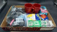Mugs, Miracid Plant Food, Drop Cloth, Gloves, Straps