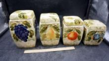 4 - Tabletop LIfestyles Mixed Fruit Kitchen Canisters