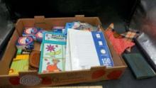 Paper, Pens, Ball Jar Rubbers, Leather Case, Book & Handkerchiefs