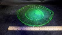 Green Uranium Glass Platter