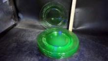 Green Uranium Glass Plates