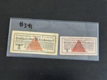 WWII German P.O.W. Camp Currency - Notes.