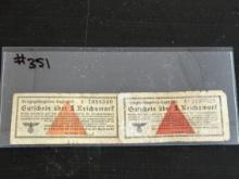 WWII German P.O.W. Camp Currency - Notes.