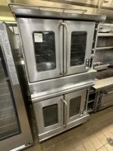 Montague Vectaire 2dr. Glass Full Size Doublestack LP Gas Convection Ovens on Legs