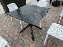 Siesta Sky Table Black Outdoor Durable Weather-Resistant Resin Table w/Metallic Frame 4 Leg Base 31.