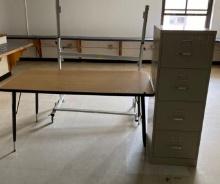 Filing Cabinet, Table, & Stand