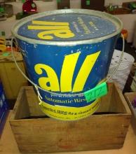 VINTAGE "ALL" SOAP BUCKET & CRATE - PICK UP ONLY