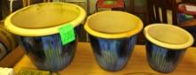 BLUE POTTERY PLANTERS - PICK UP ONLY