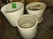 WHITE FLOWER POTS - PICK UP ONLY