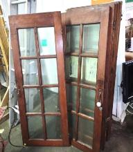 (6) ANTIQUE 8 PANE CABINET DOORS? - PICK UP ONLY