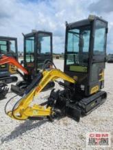 2024 AGT...QH13R Mini Excavator With Enclosed Cab 420cc Gas Electric Start, 15" Bucket, 7" Tracks, 3