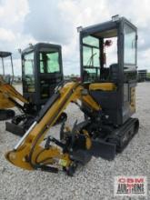 2024 AGT DM13-C Mini Excavator With Enclosed Cab 13.5 Hp Briggs Gas Electric Start, 15" Bucket, 7"