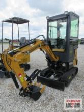 2024 AGT H13R Mini Excavator With Enclosed Cab 420cc Gas Electric Start, 15" Bucket, 7" Tracks, 36"