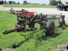 John Deere 555 Pull Type 4 Bottom 14" Plow With Hydraulic Lift And Custom Steerable Able Wheel For