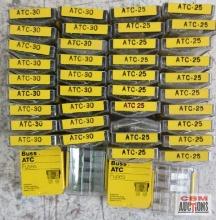 Buss ATC 25 Fuses 5(+/-) per Tin - Set of 21 Tins Buss ATC 30 Fuses 5(+/-) per Tin - Set of 20 Tins