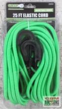 Grip 28350 Neon Green 25' Elastic Cord... w/ Adjustable Hooks...